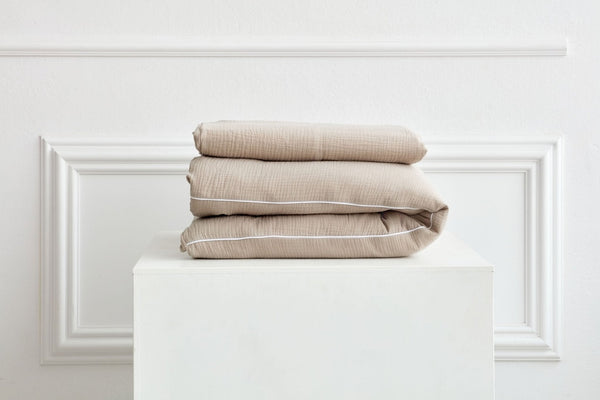 Bettwäscheset musselin uni – beige, Primäransicht