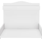 Der KraftKids Wickelaufsatz weiß ist ein schlichter, moderner Wickeltisch für Waschmaschinen oder Trockner mit erhöhter Rückwand und hinterer Ablage - perfekt als platzsparende Badlösung.