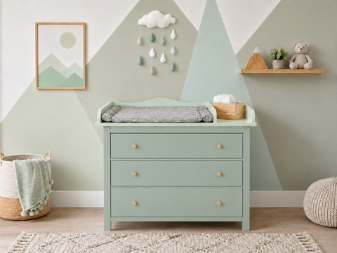 Wickelaufsatz XXL pastellgrün extra breit 108 cm mit Trennfach für 108 cm breite HEMNES
