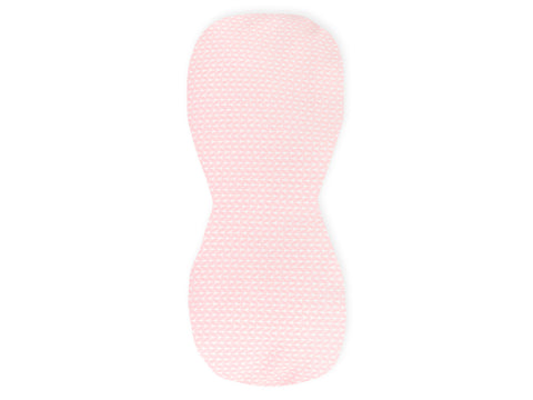 Spucktuch kleine Blätter rosa auf Weiß