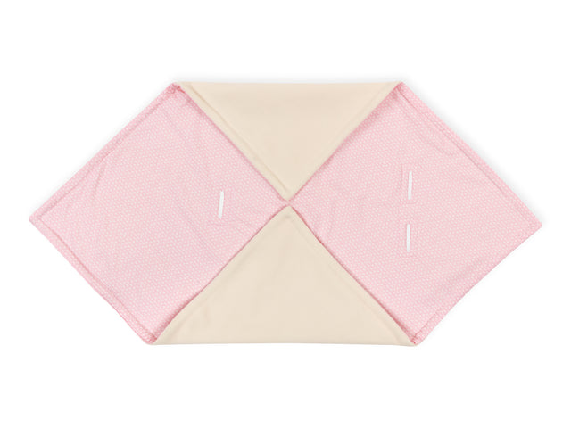 Decke für Babyschale Winter kleine Blätter rosa auf Weiß