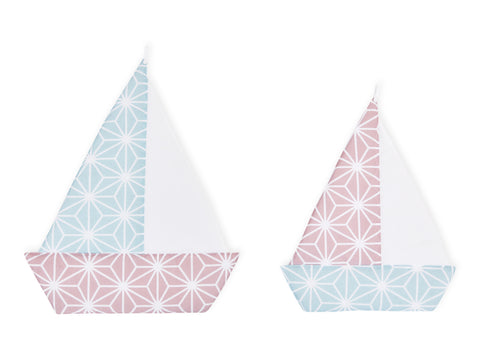 Segelboot weiße Diamante auf Cameo Rosa