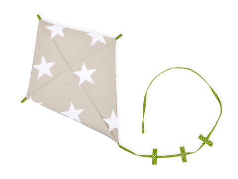 Luftdrache große weiße Sterne auf Beige